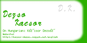 dezso kacsor business card